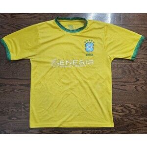 Brazil (CBF) Yellow #1 Nike  Soccer Jersey Football Shirt Size Large Genesis